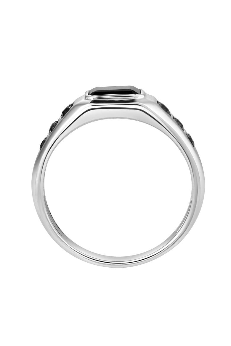Sumi 1 CT Emerald Cut Black Spinel Ring 925 Silver, Alternate, color, Sterling Silver
