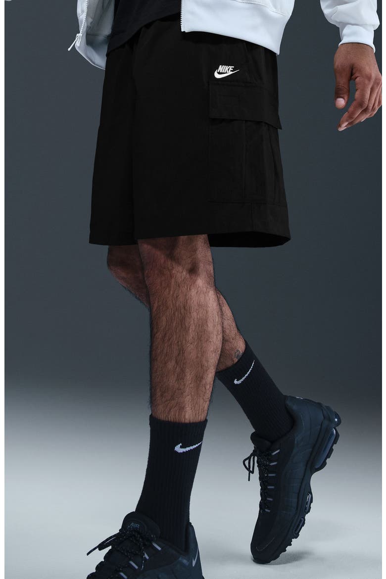 Club Utility Shorts, Alternate, color, BLACK/ WHITE