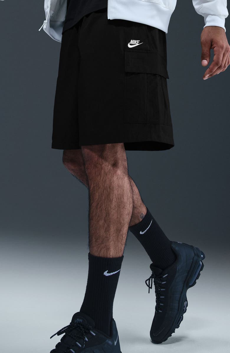 Nike Club Utility Shorts, Alternate, color, Black/ White