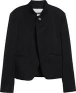 Jil Sander Jewel Detail Wool Crop Jacket