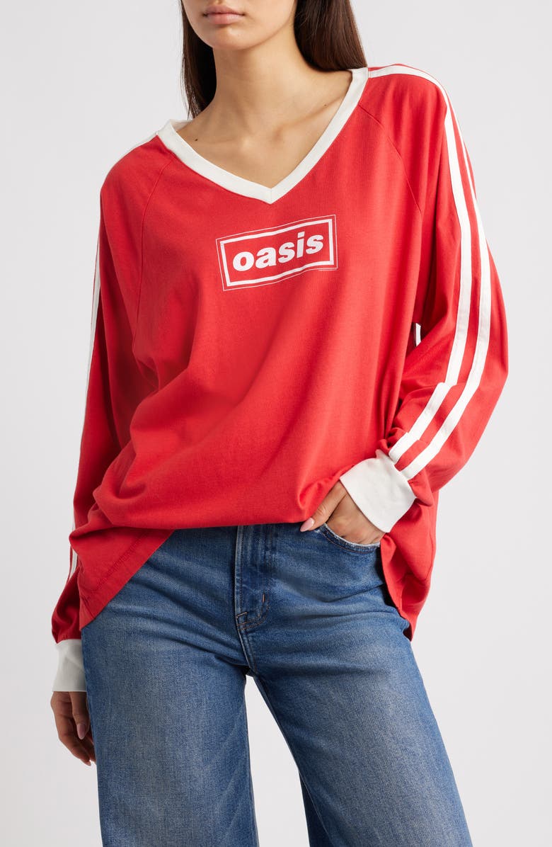 Daydreamer Oasis Long Sleeve Graphic T-Shirt, Main, color, Fire Red