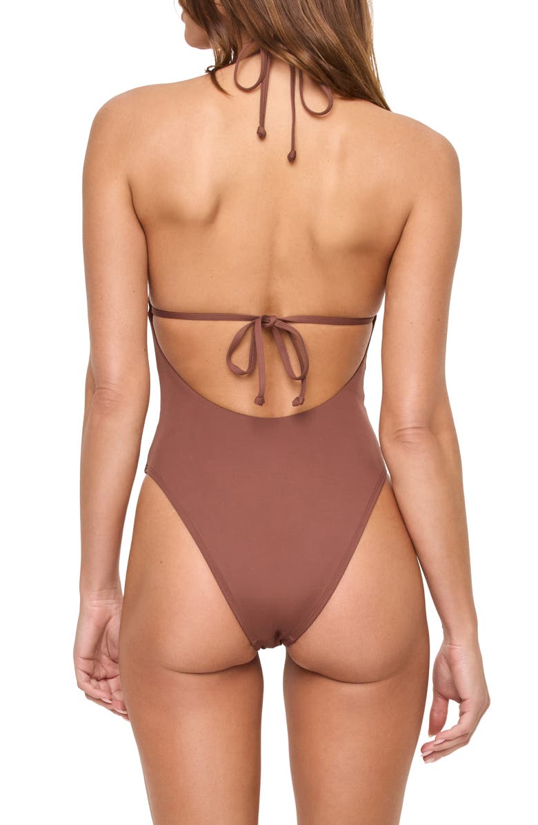 LSPACE Deert Days Fringe One-Piece Swimsuit, Alternate, color, Cafe