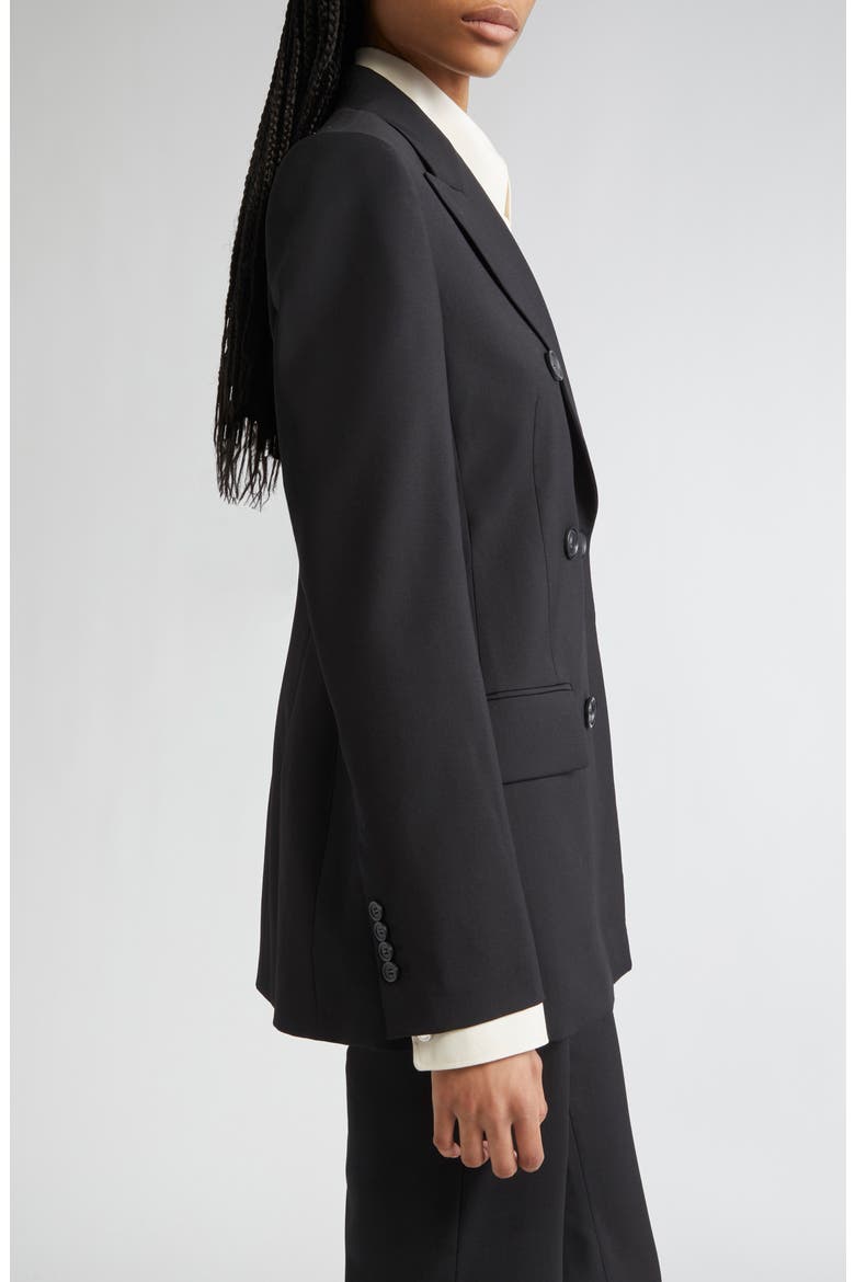 Adamo Double Breasted Tailored Virgin Wool Blazer, Alternate, color, BLACK