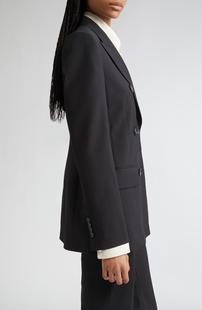 SPORTMAX Adamo Double Breasted Tailored Virgin Wool Blazer, Alternate, color, Black