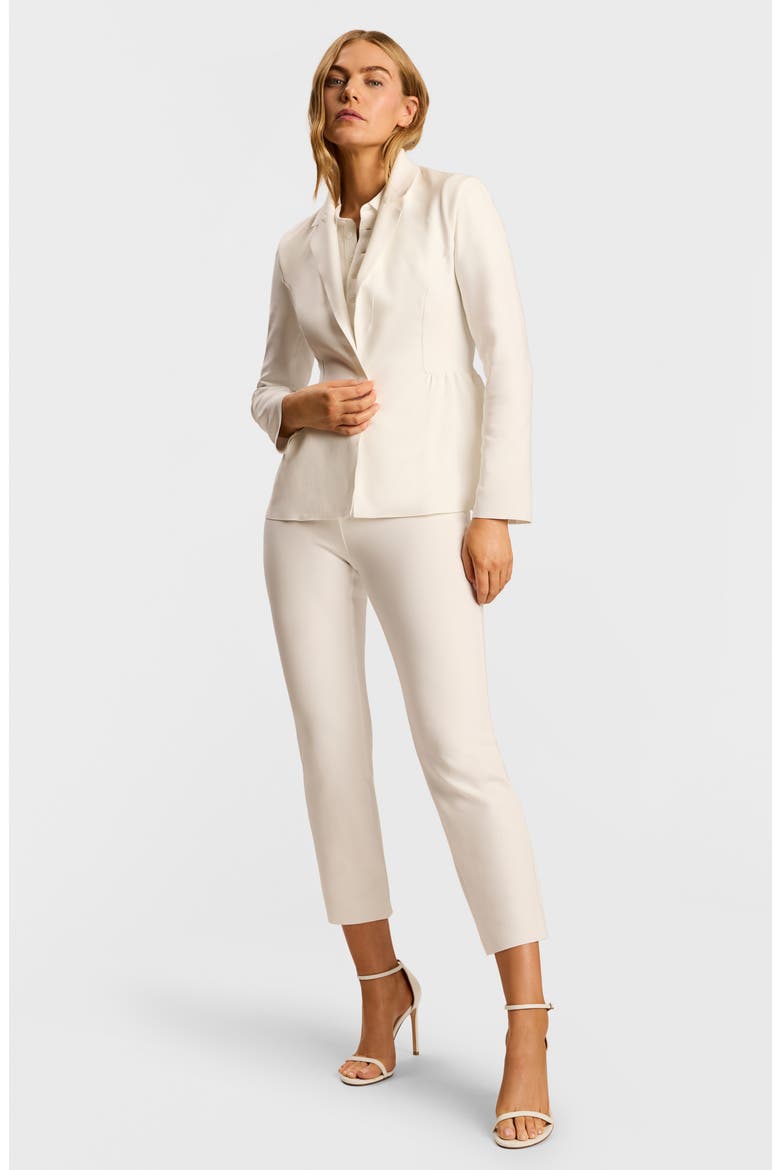 Polo Scuba Knit Bodysuit, Alternate, color, WHITE