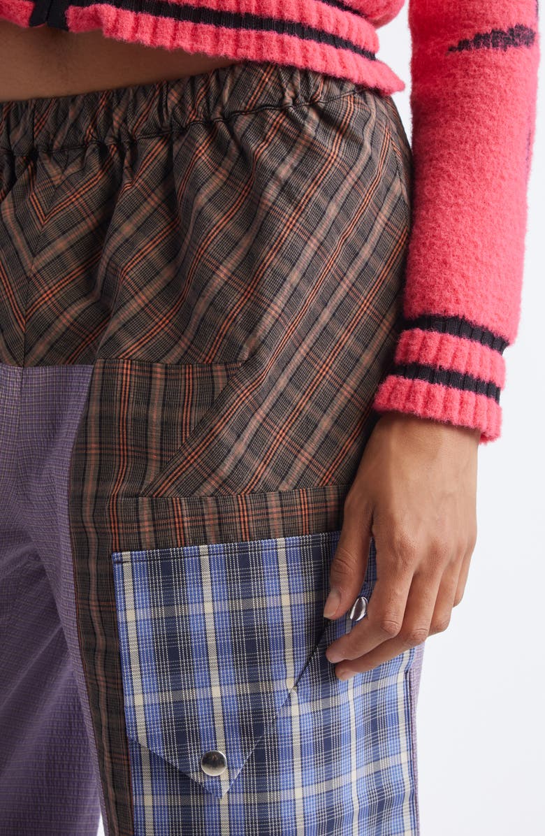 Chopova Lowena Bega Mixed Media Trousers, Alternate, color, Black Multi