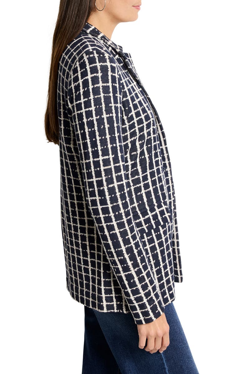 NIC+ZOE Plaid Longline Blazer, Alternate, color, Indigo Multi