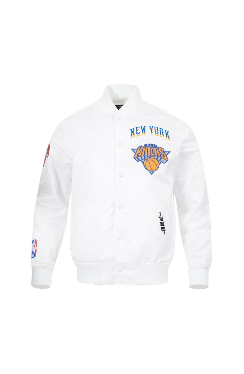PRO STANDARD Men's Pro Standard White New York Knicks 2024/25 City Edition Chenille Satin Full-Snap Jacket, Alternate, color, 