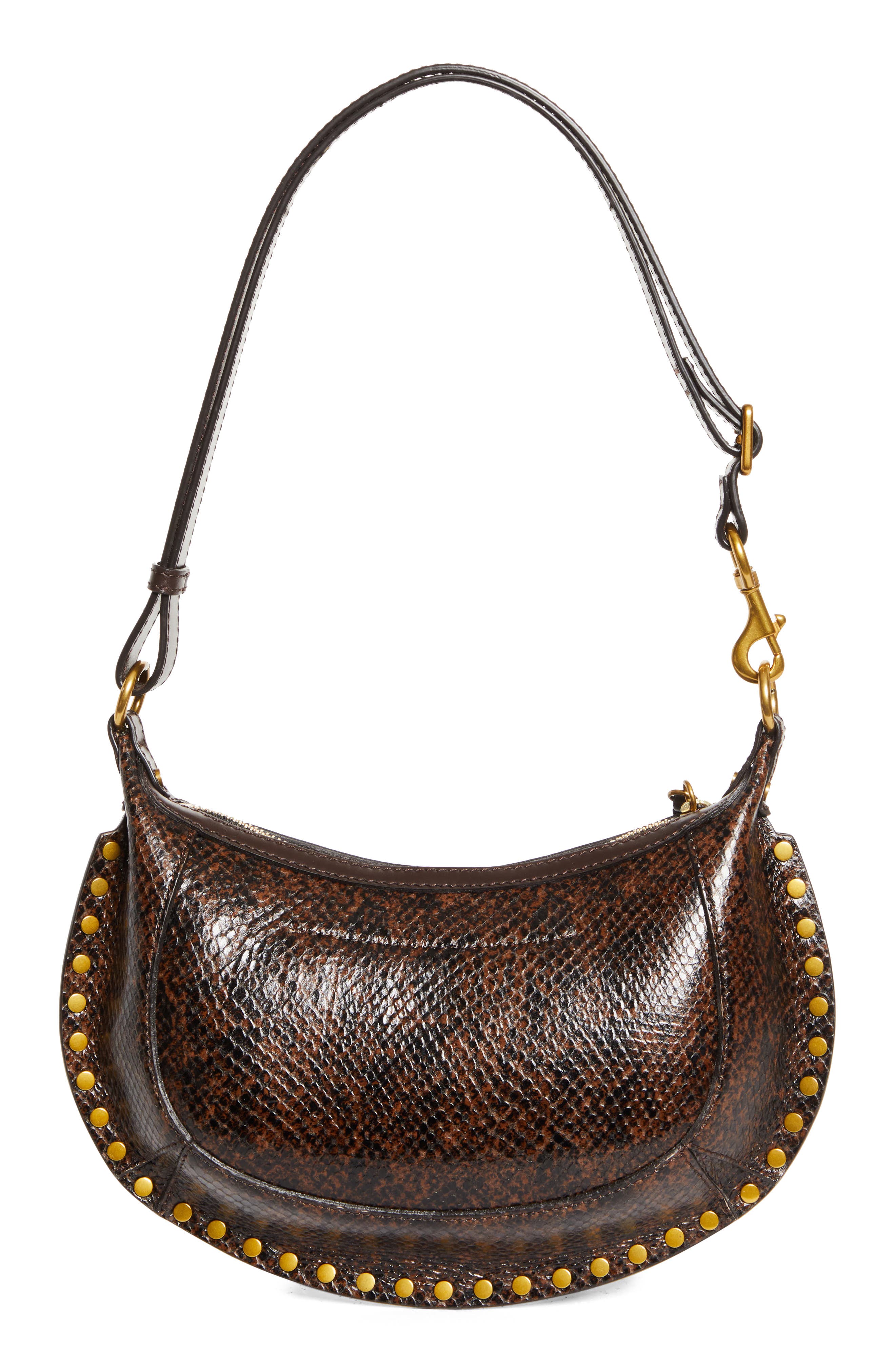 Oskan Moon Studded Leather Hobo Bag, Alternate, color, MOCHA