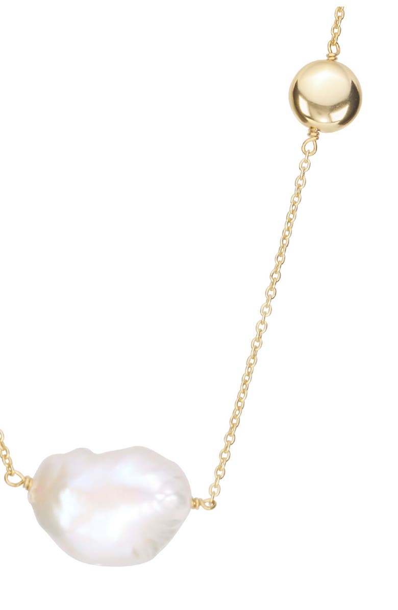 ATHRA LUXE Freshwater Pearl Long Station Necklace, Alternate, color, Gold