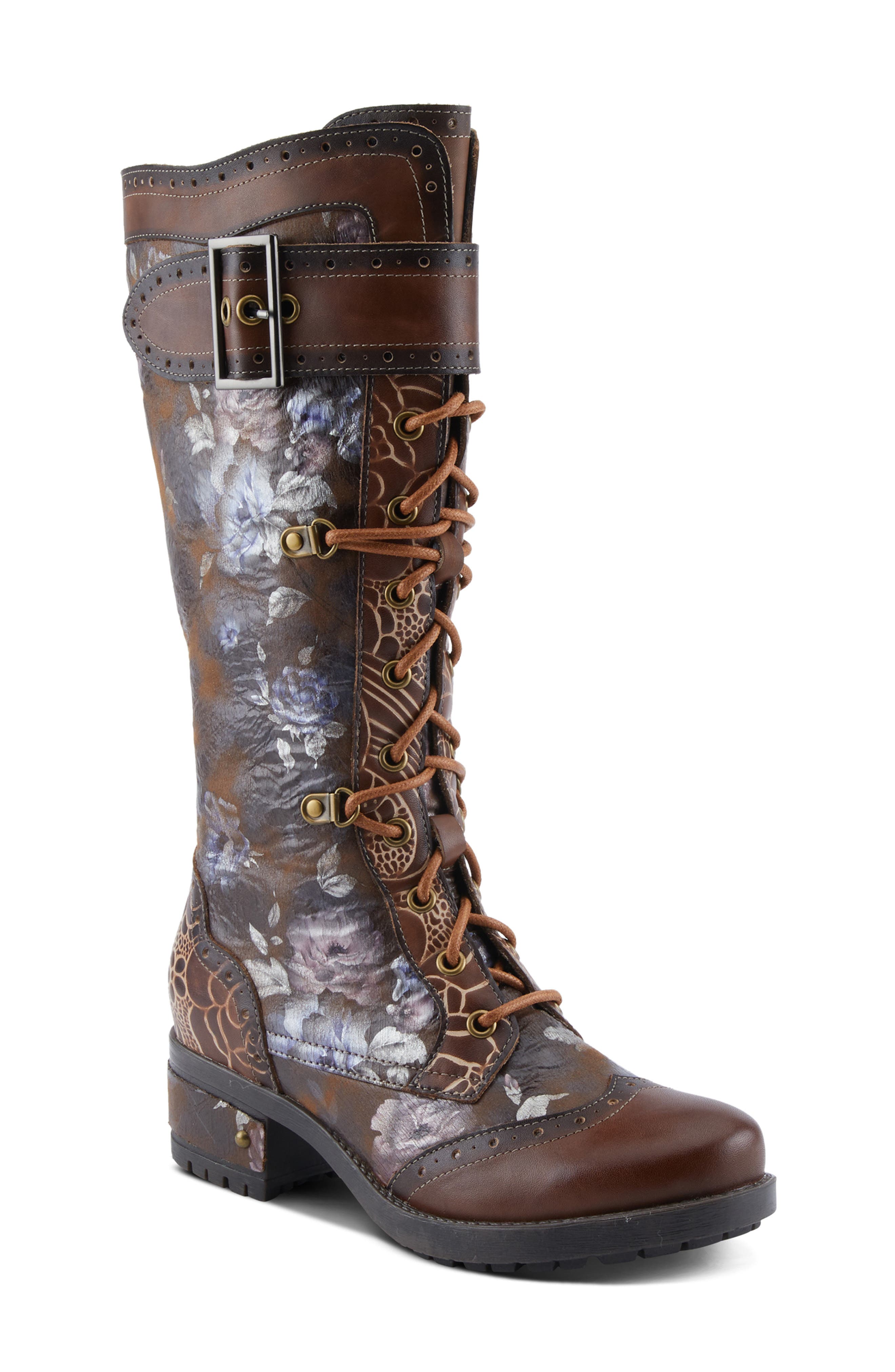 L'Artiste by Spring Step Kisha Boss Boot, Main, color, Brown Multi