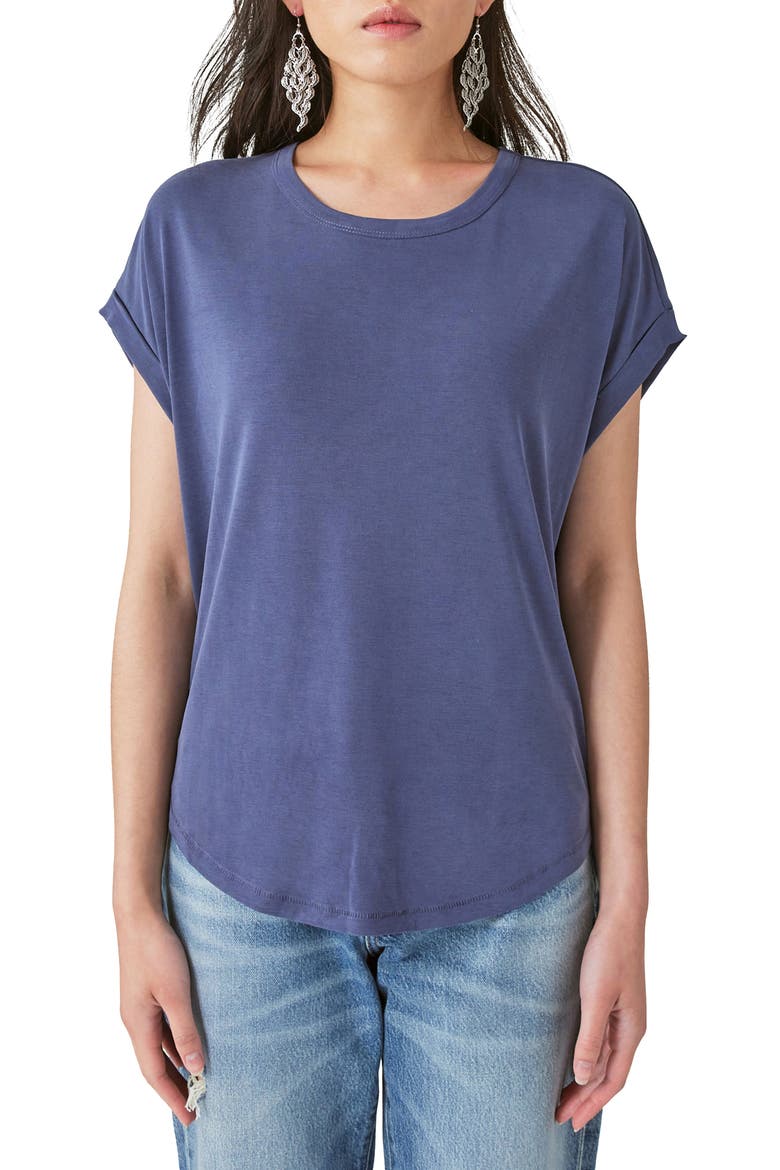 Sandwash Dolman T-Shirt, Main, color, NAVY