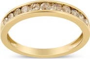 Haus of Brilliance 14K Yellow Gold Plated Silver 1/2 Cttw Channel Set Champagne Diamond Band Ring