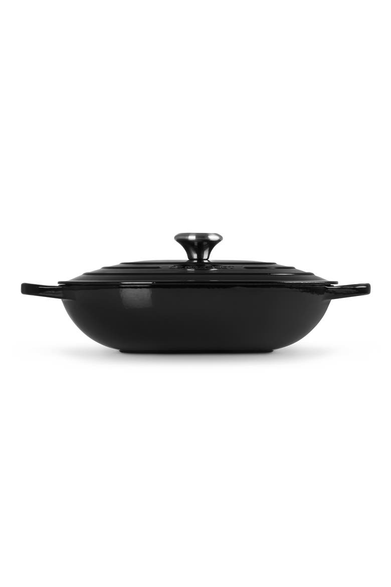 3.75-Quart Oval Enameled Cast Iron Casserole, Main, color, LICORICE