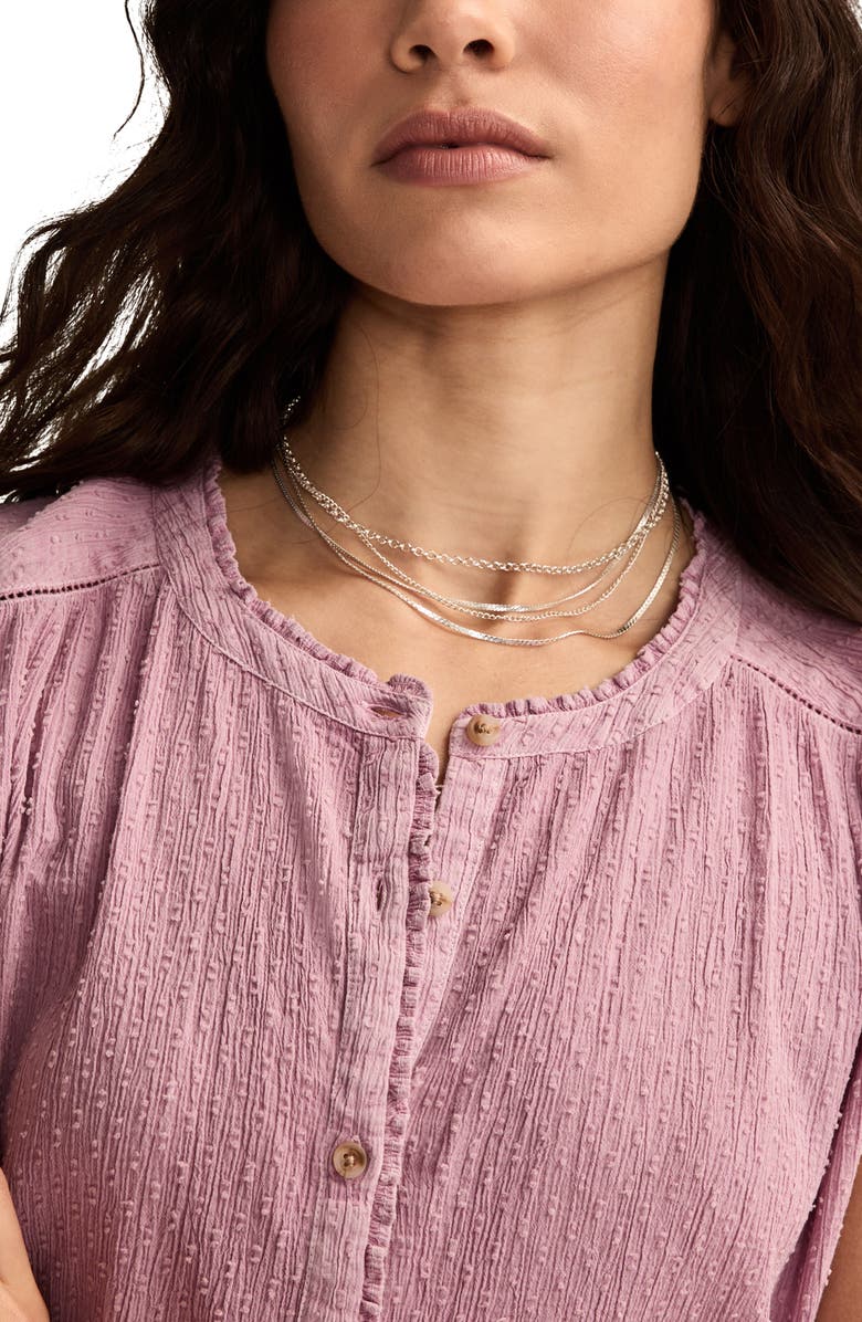 Lucky Brand Clip Dot Cotton Button-Up Shirt, Alternate, color, Orchid Haze