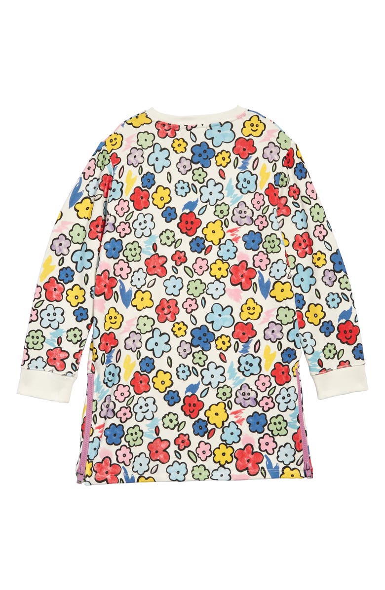 Stella McCartney Kids Stella McCartney Smiling Flowers Sweatshirt Dress, Alternate, color,