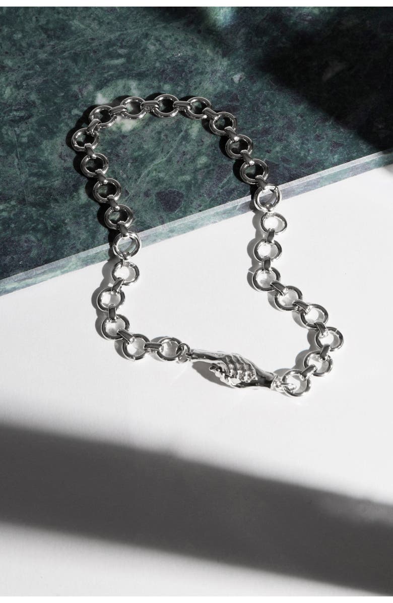 MLE Gentlewoman's Agreement Necklace, Alternate, color, Metallic Silver - 18"