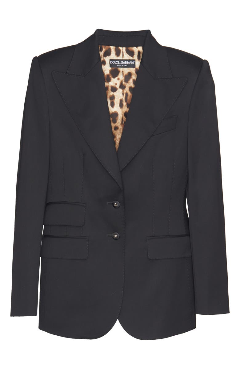 Dolce&Gabbana Turlington Stretch Wool Blazer, Alternate, color, Black