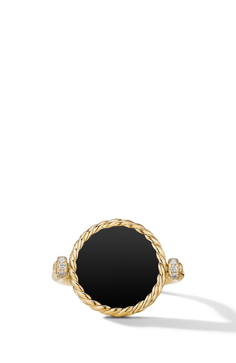 David Yurman Elements Swivel 18K Gold & Pavé Diamond Ring, Alternate, color, 