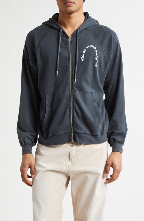Petite Logo Organic Cotton Zip Graphic Hoodie