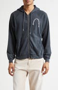 STOCKHOLM SURFBOARD CLUB Petite Logo Organic Cotton Zip Graphic Hoodie