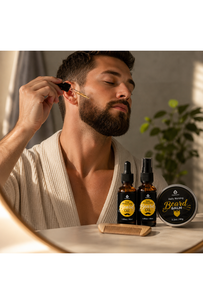 Grooming Essentials Bundle with 10-Piece Trimming Kit & 4-Piece Beard Care Set, Alternate, color, Black