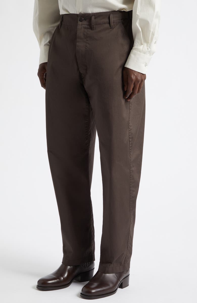 Lemaire Tapered Cotton Twill Workwear Pants, Alternate, color, Ristretto
