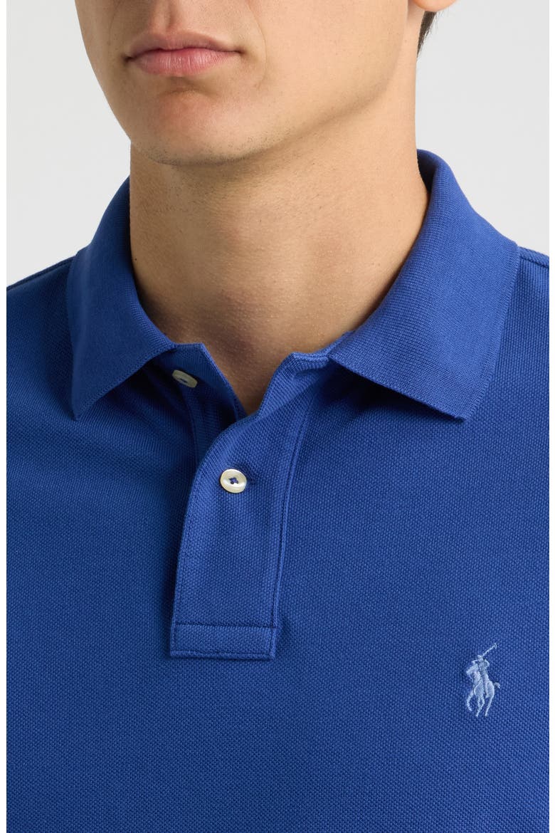 The Iconic Cotton Mesh Polo, Alternate, color, BLUE