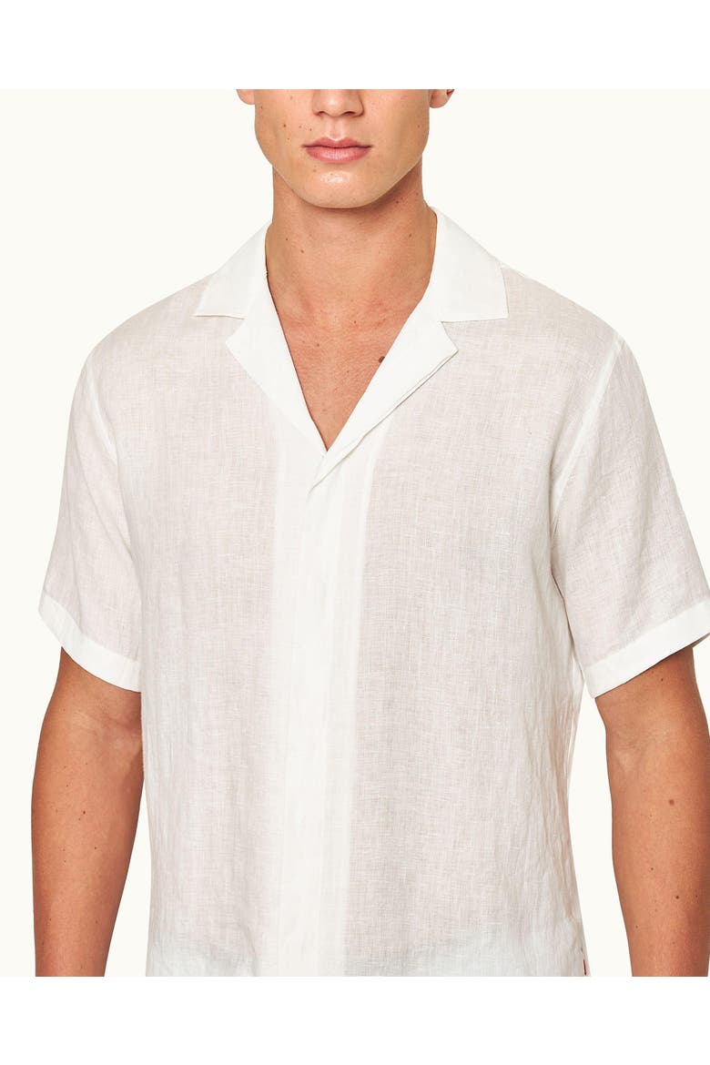 Maitan Lino Relaxed Fit Capri Collar Italian Linen Shirt, Alternate, color, White