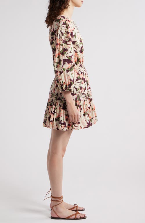 TREASURE & BOND TREASURE & BOND PRINT TIE NECK MINIDRESS 