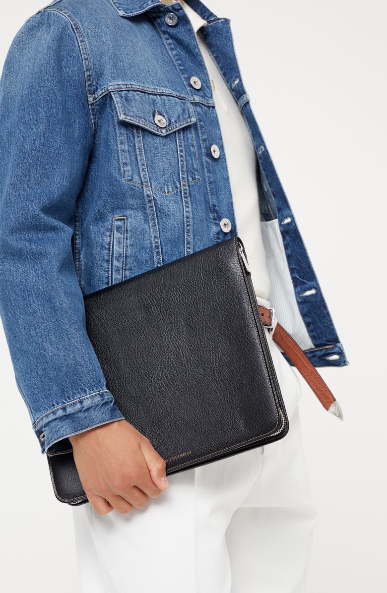 Brunello Cucinelli Calfskin portfolio, Alternate, color,