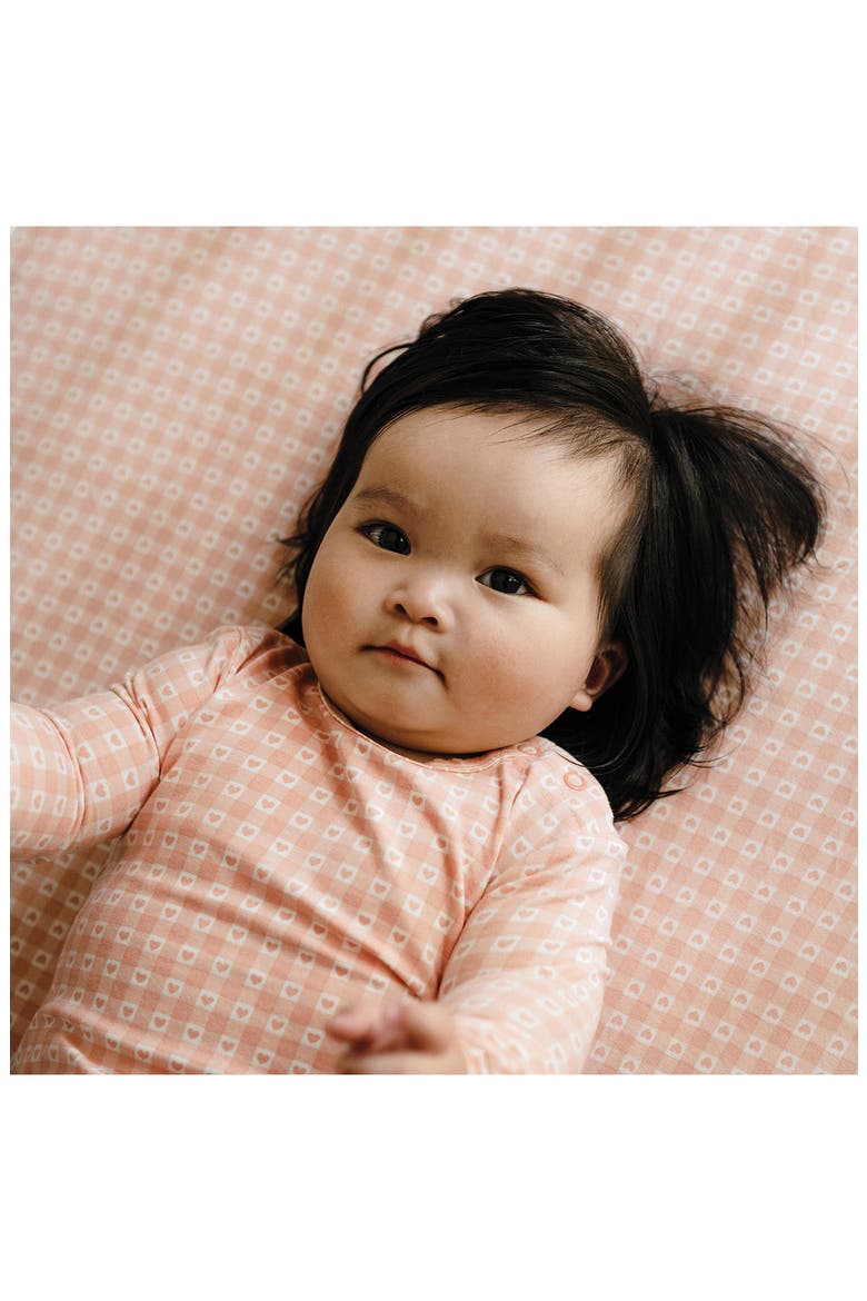 Comfy Long Sleeve Bodysuit, Alternate, color, HEART GINGHAM