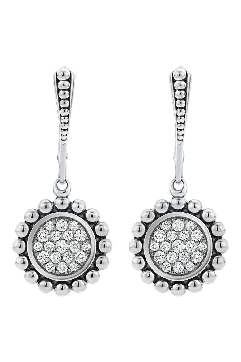 Caviar Spark Diamond Circle Drop Earrings, Alternate, color, SILVER/ DIAMOND