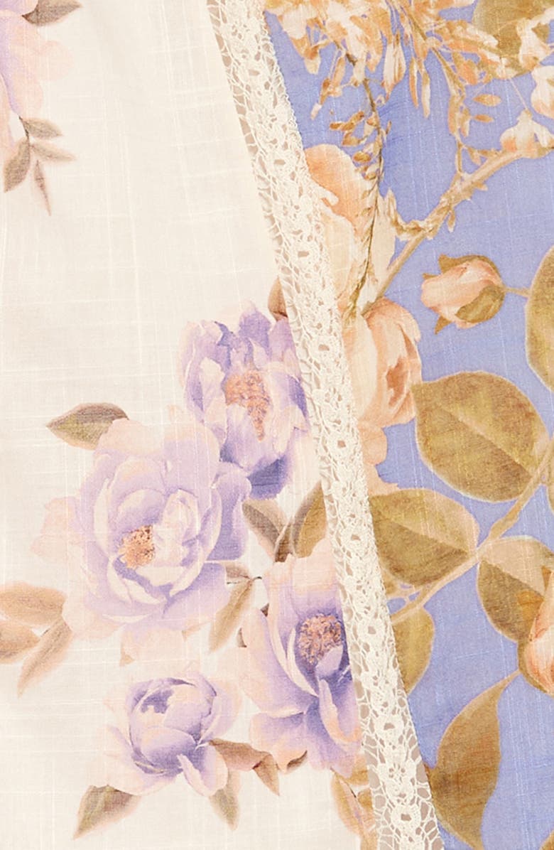 Zimmermann Kids' Rosa Splice Tie Shoulder Tiered Cotton Sundress, Alternate, color, 