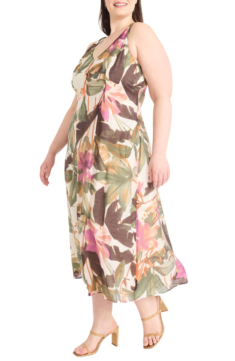 Maggy London Floral Print Sleeveless Maxi Dress, Alternate, color, Ivory/ Berry