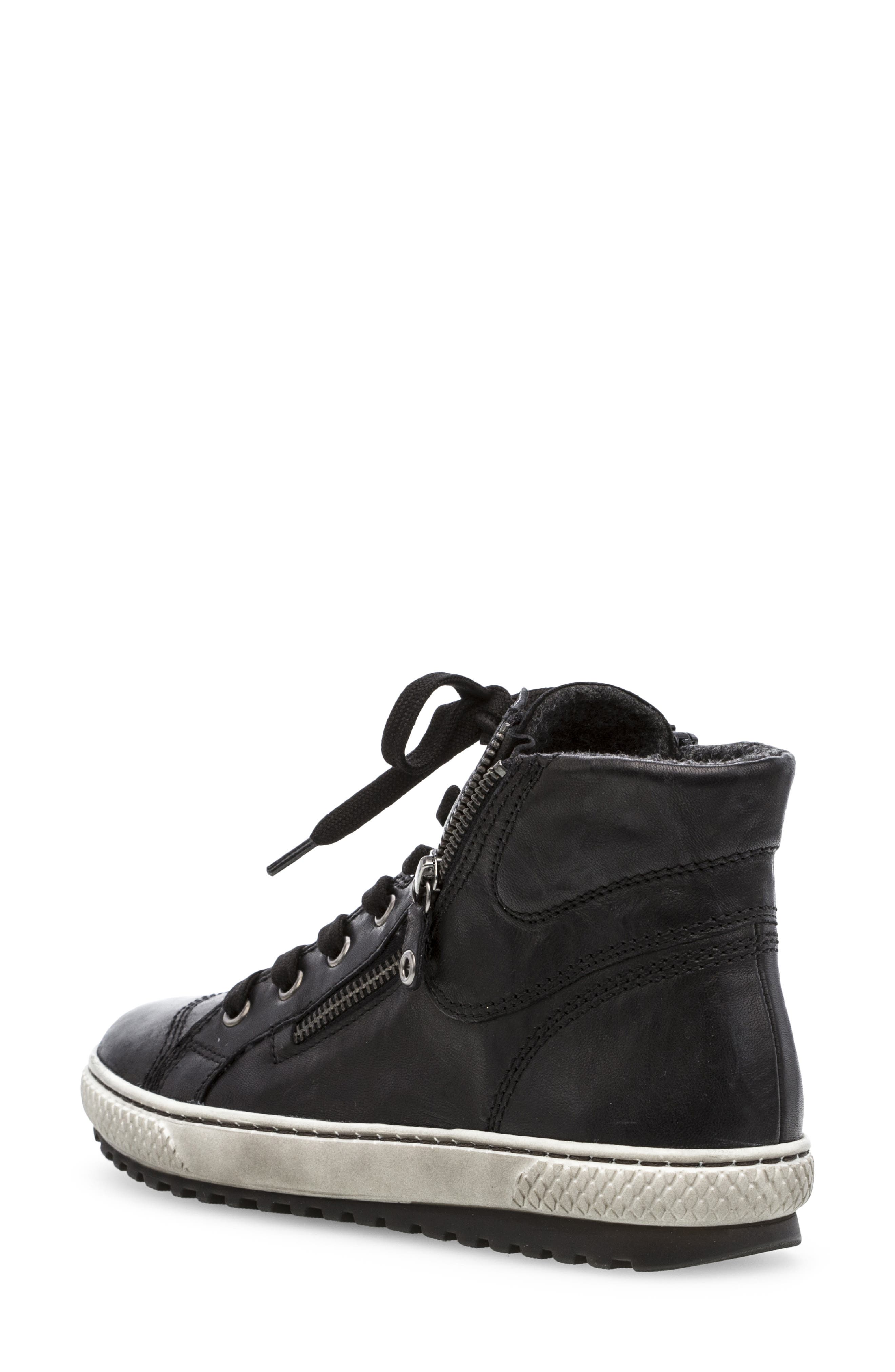 Gabor 73.754 Zip High Top Sneaker, Alternate, color, Black