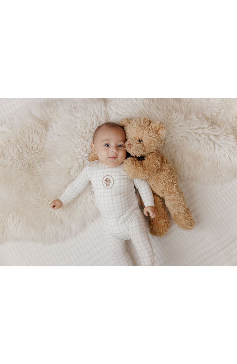 Ely's & Co. Modal French Terry Plaid Sheep Collection - Footie, Alternate, color, Beige