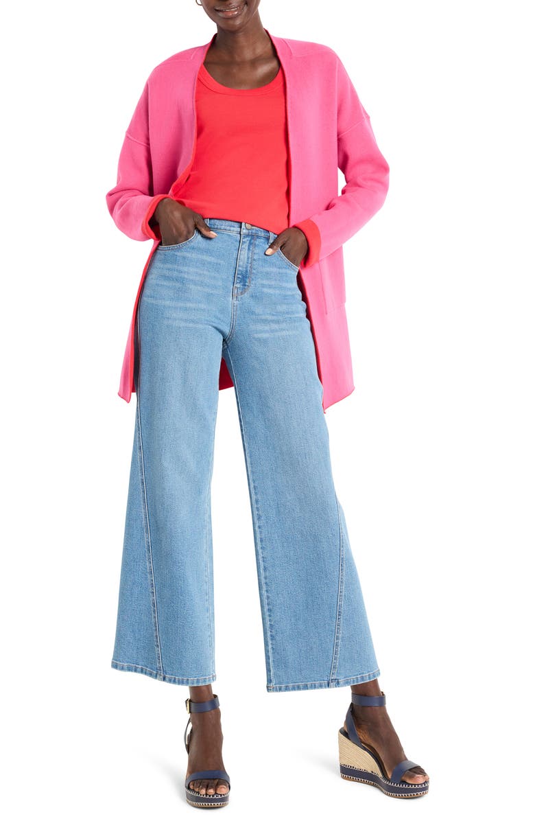 NIC+ZOE Sunset Breeze Patch Pocket Cardigan, Alternate, color, Haute Red