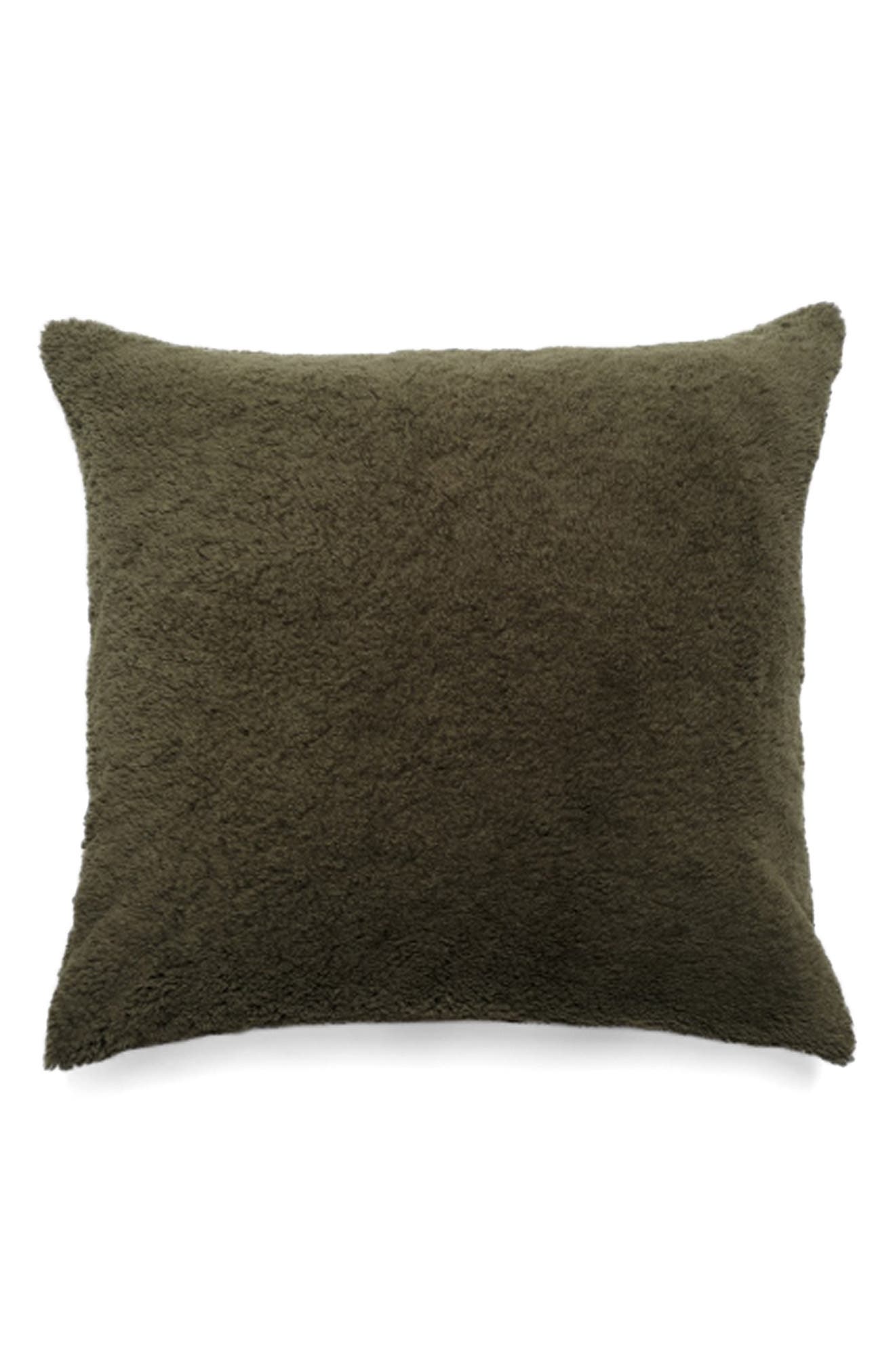 HOMMEY Essential Fleece Pillow Cover in Olive 