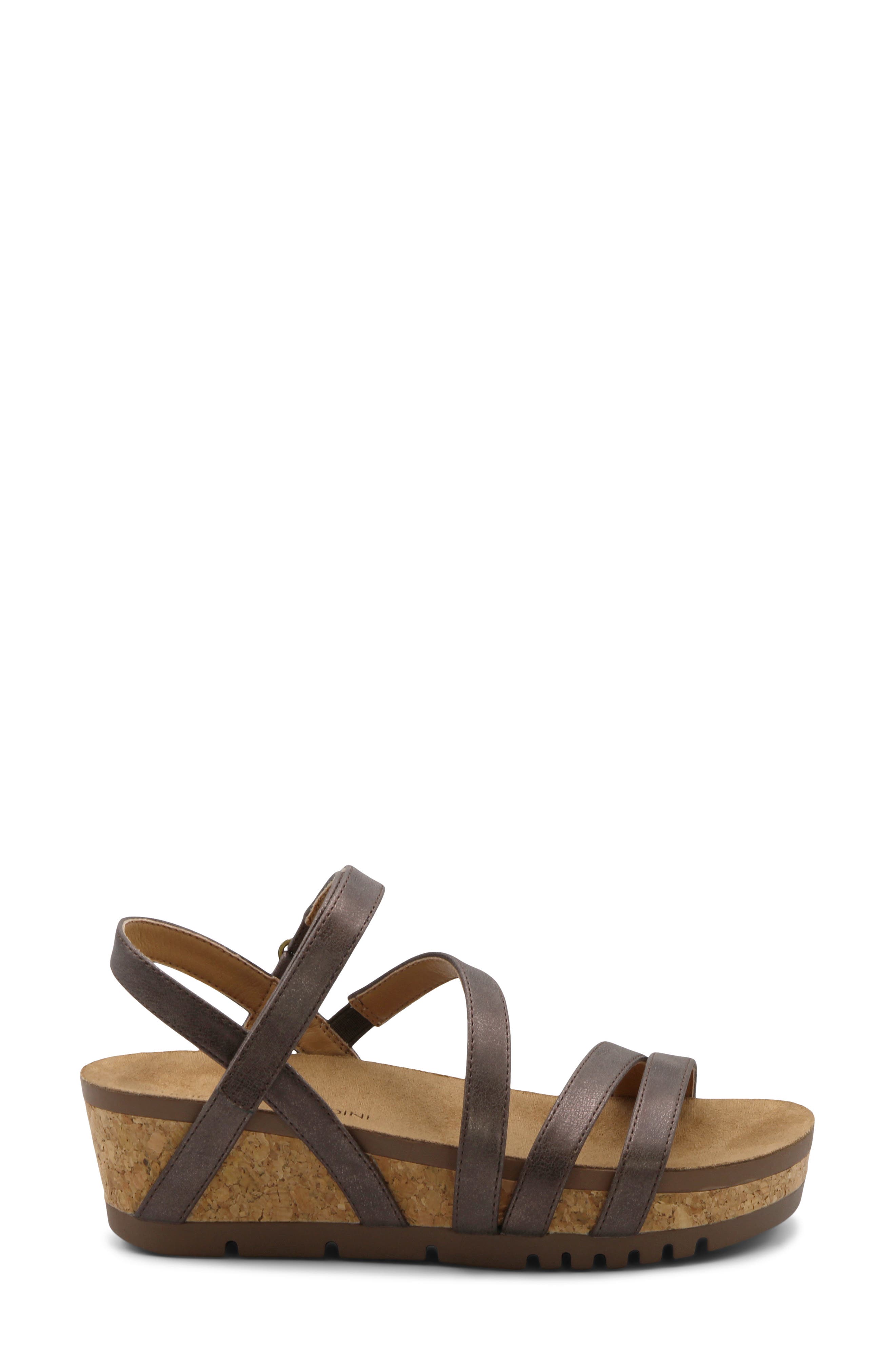 Adrienne Vittadini Jingle Platform Wedge Sandal, Alternate, color, Brown