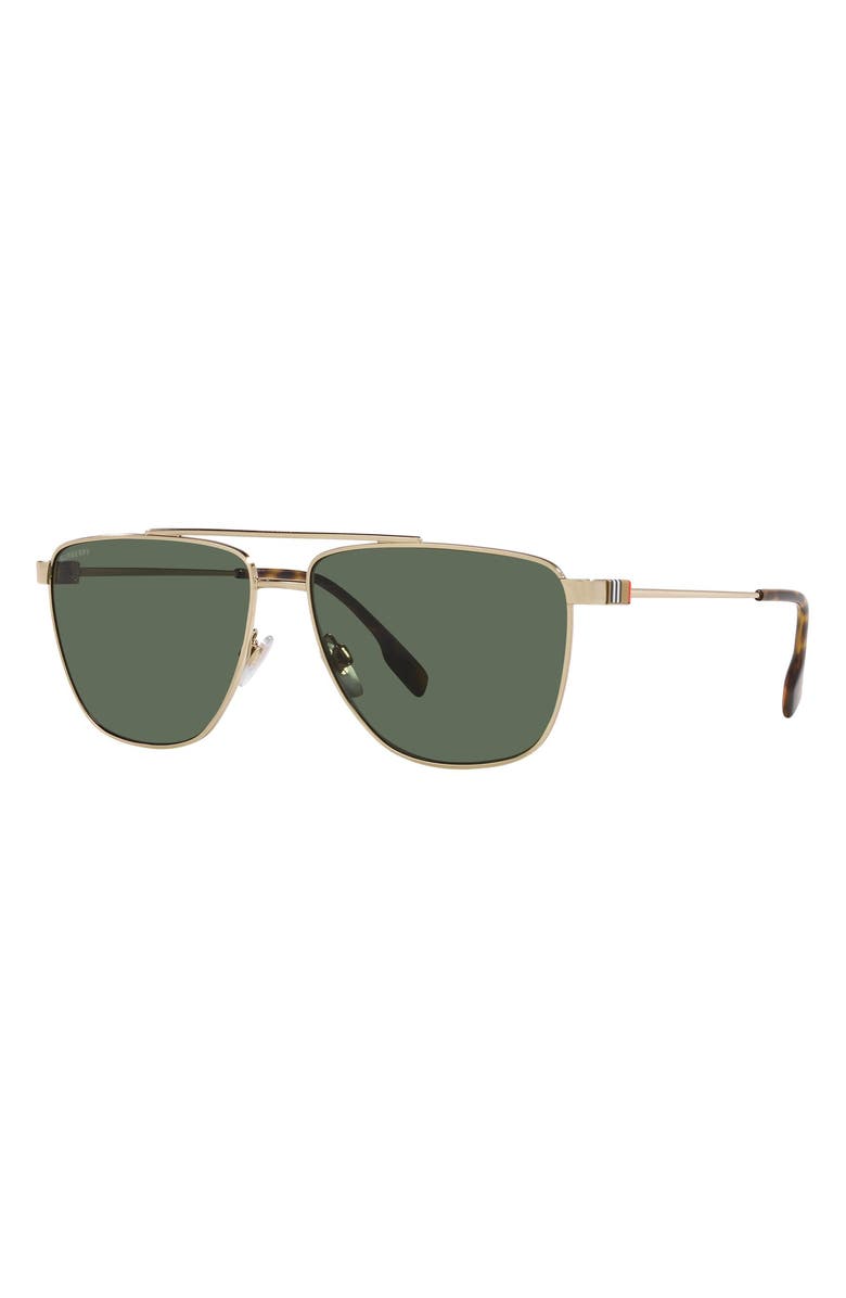 Burberry Blaine 61mm Pilot Sunglasses, Alternate, color, Lite Gold