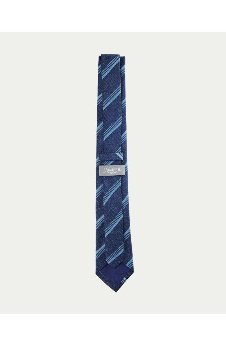 Knottery & Co Triple-Striped Silk Jacquard Tie, Alternate, color, Navy