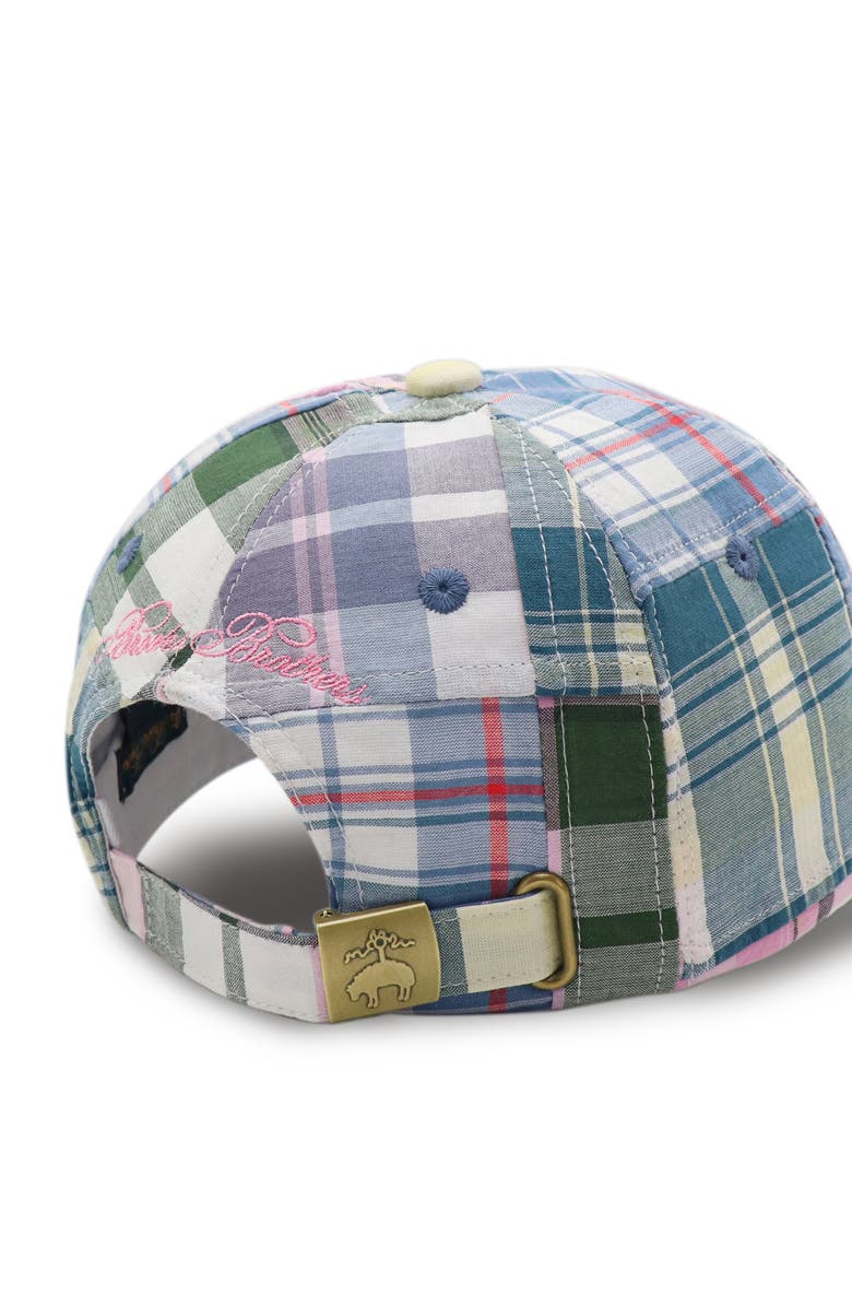 Brooks Brothers Patched Madras Plaid Baseball Cap, Alternate, color, Blue