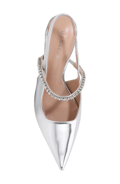 BERNESS BERNESS CAMILLE RHINESTONE POINTED TOE SLINGBACK PUMP 