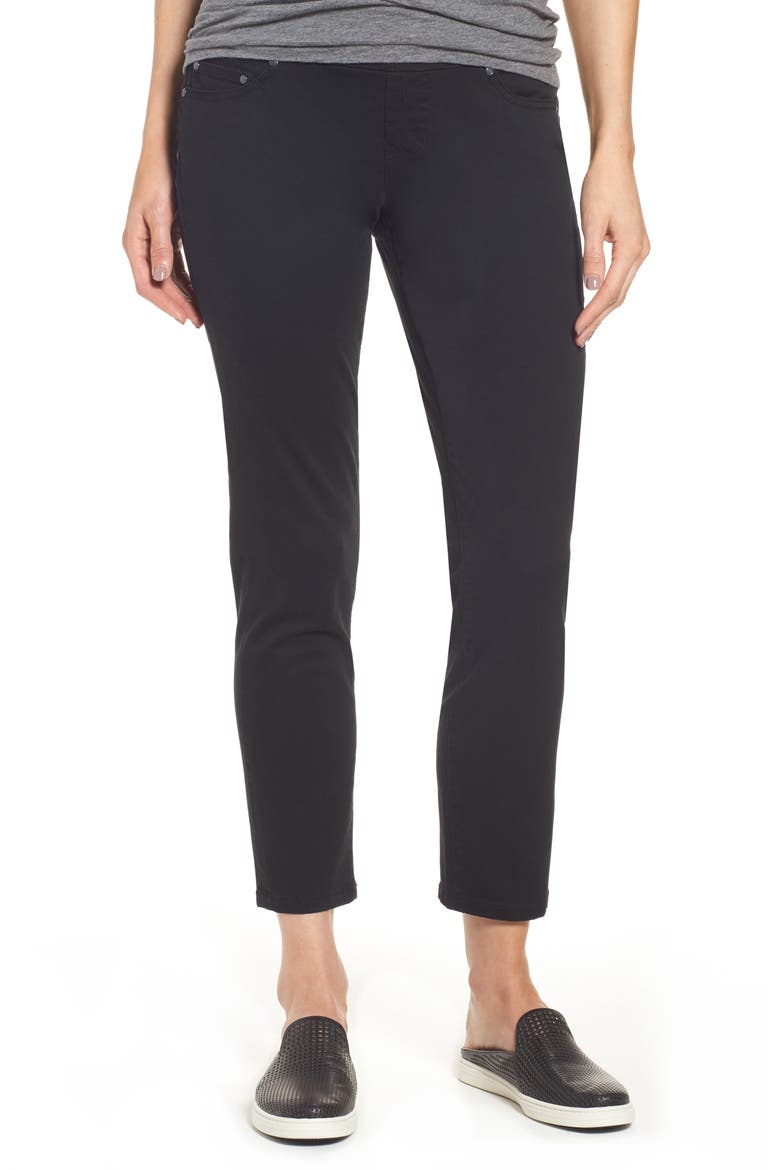 Jeans Amelia Pull-On Slim Stretch Twill Ankle Pants, Main, color, BLACK