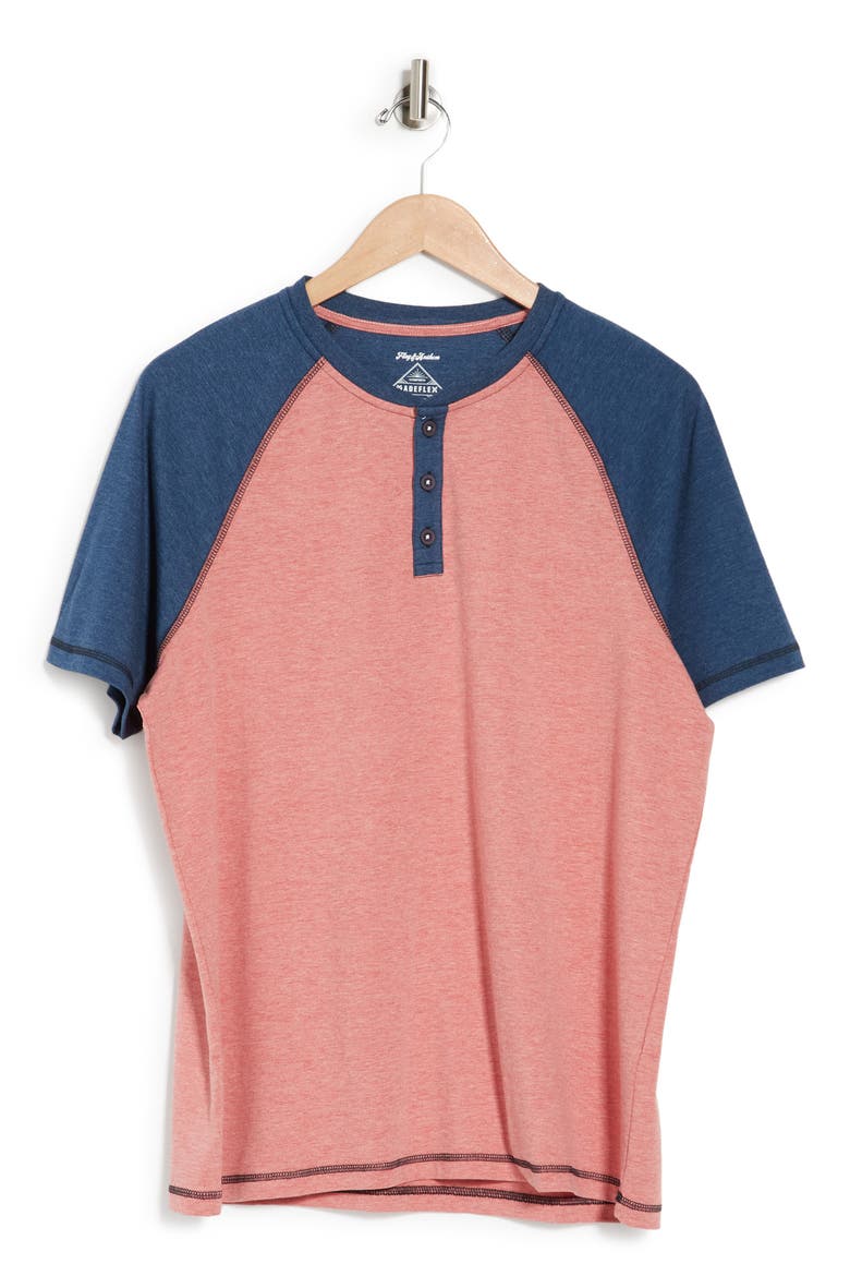 FLAG AND ANTHEM Short Sleeve Performance T-Shirt, Alternate, color, RED/ NAVY HEATHER