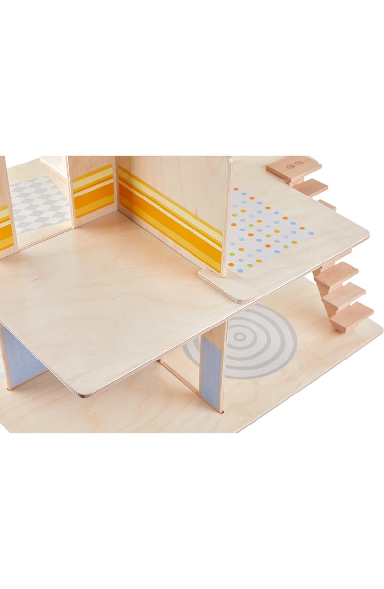 HABA Little Friends Dollhouse Town Villa with 10 Pieces of Furniture, Alternate, color, Multi