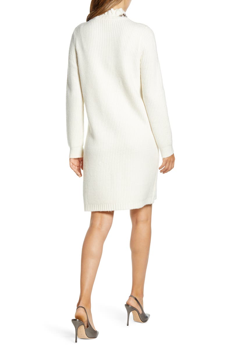 Rachel Parcell Beaded Collar Sweater Dress, Alternate, color, 