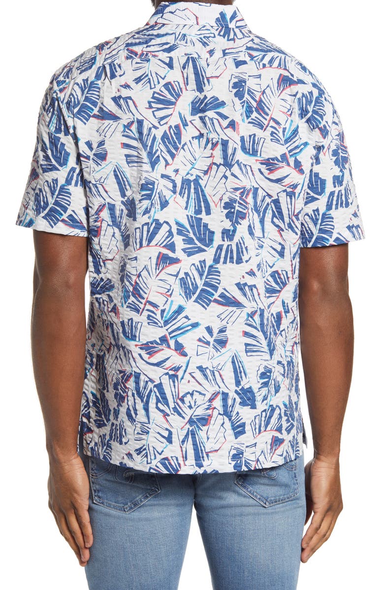 Tori Richard Trading Spaces Seersucker Short Sleeve Button-Up Shirt, Alternate, color,