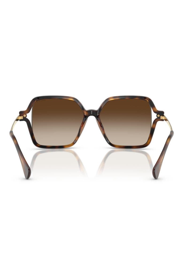 56mm Gradient Square Sunglasses, Alternate, color, DARK HAVANA / GRADIENT BROWN